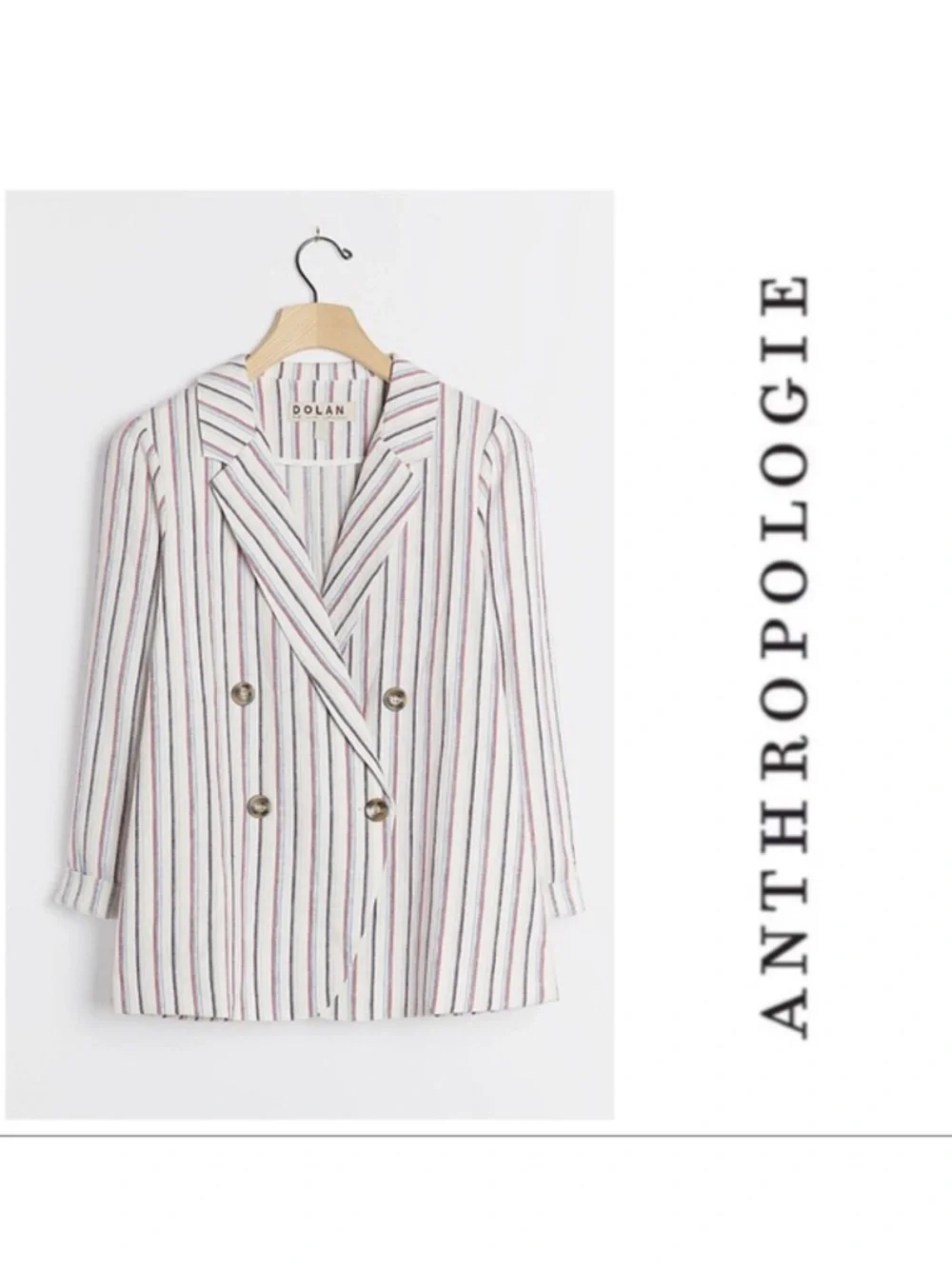 Anthropologie Dolan Anna Linen Blend Stripe Blazer Size XS EUC Career Summer